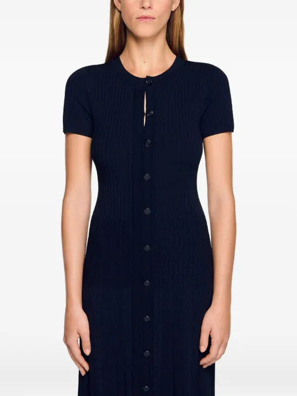 SANDRO Knitted Maxi Dress | Blue | FARFETCH SANDRO Knitted Maxi Dress | Blue | FARFETCH