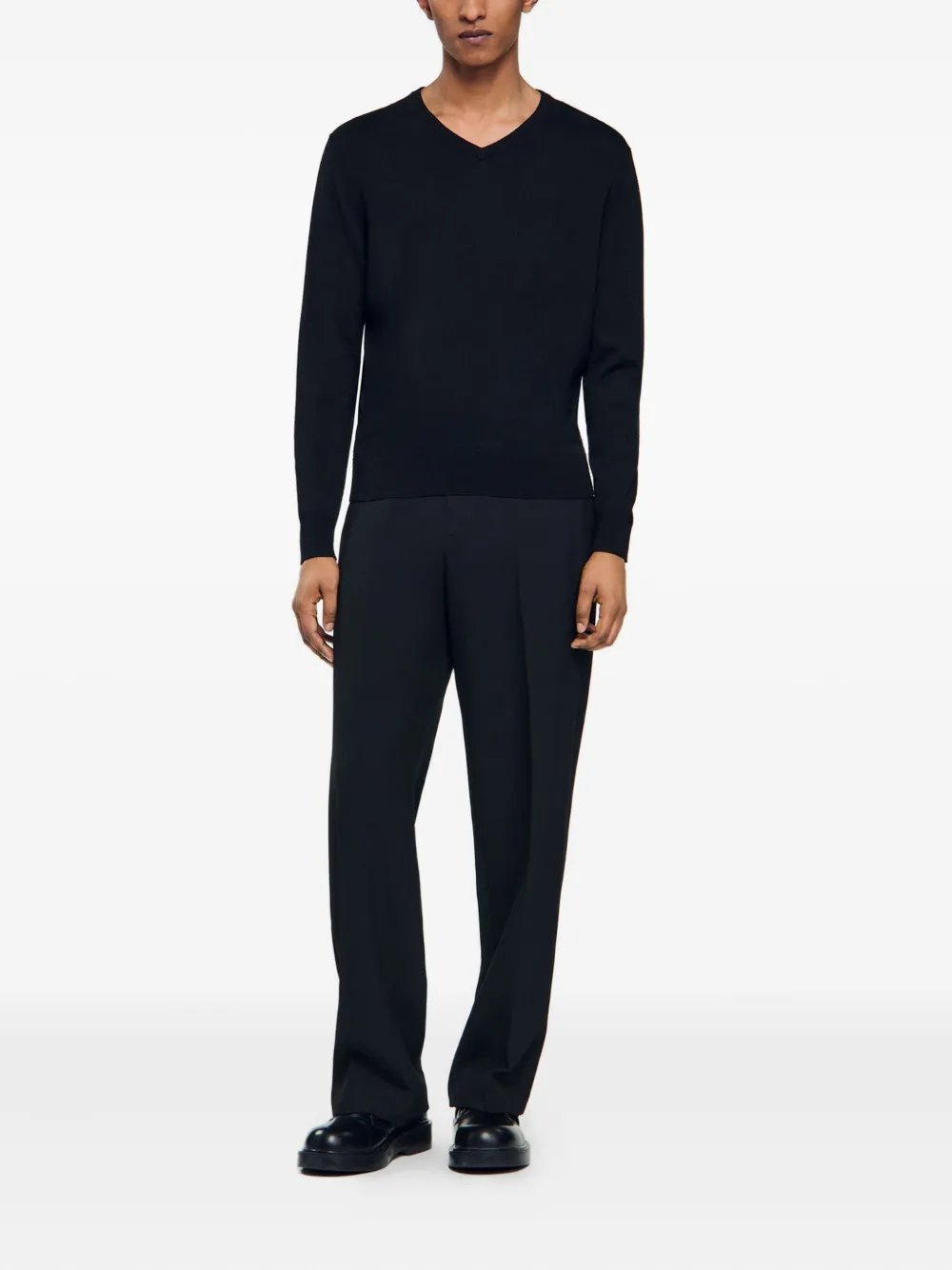 SANDRO V-neck wool sweater - Zwart