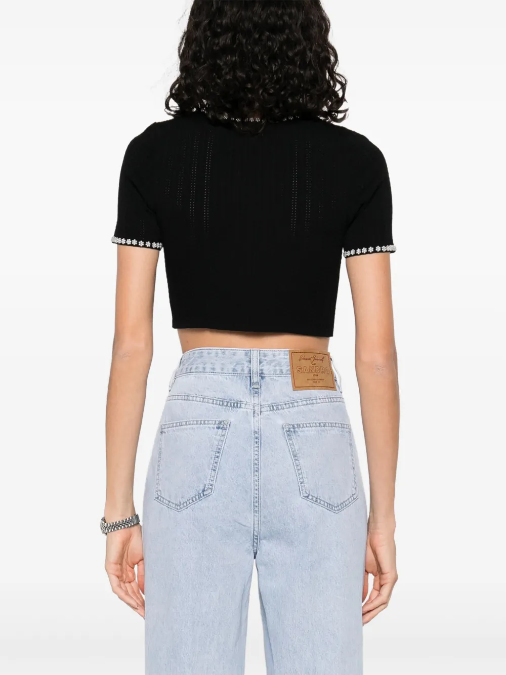 SANDRO Cropped vest Zwart