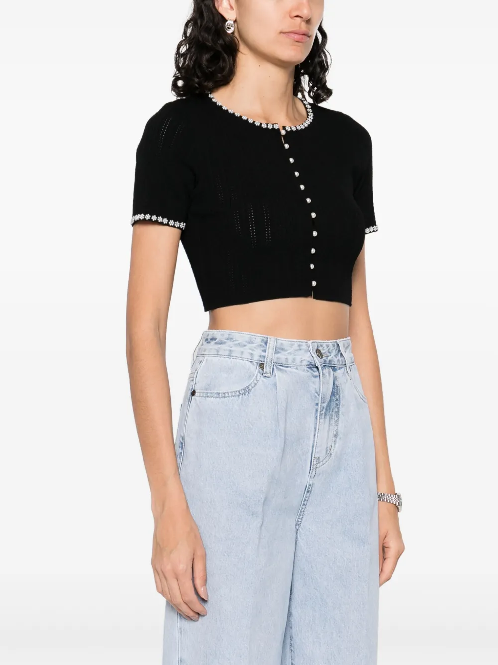 SANDRO Cropped vest Zwart