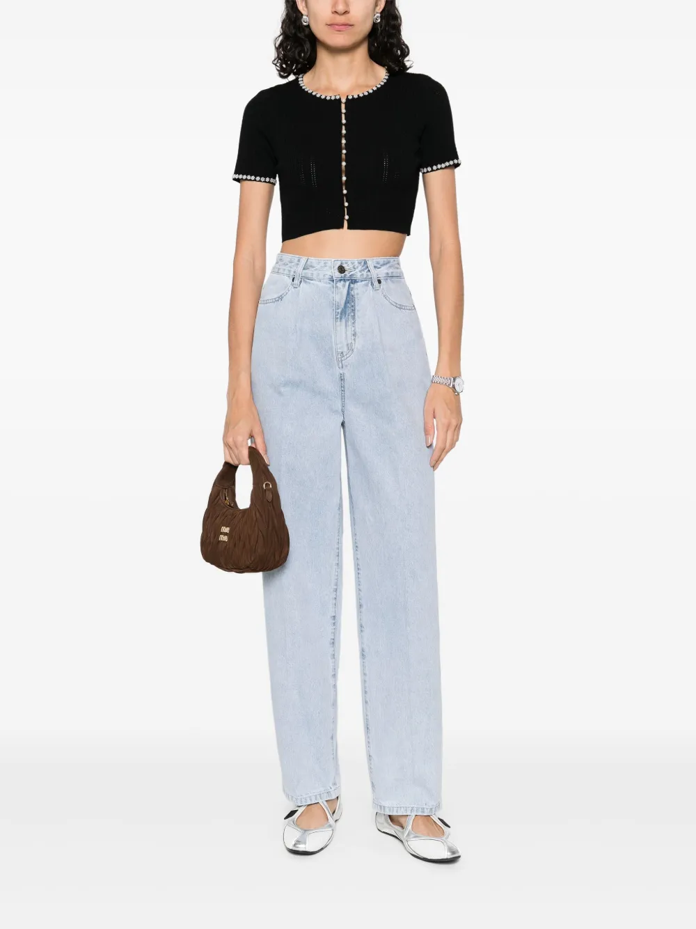 SANDRO Cropped vest Zwart