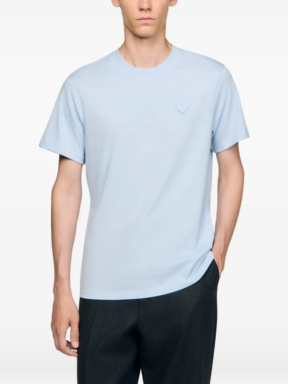 SANDRO T-shirt met hartpatch Blauw