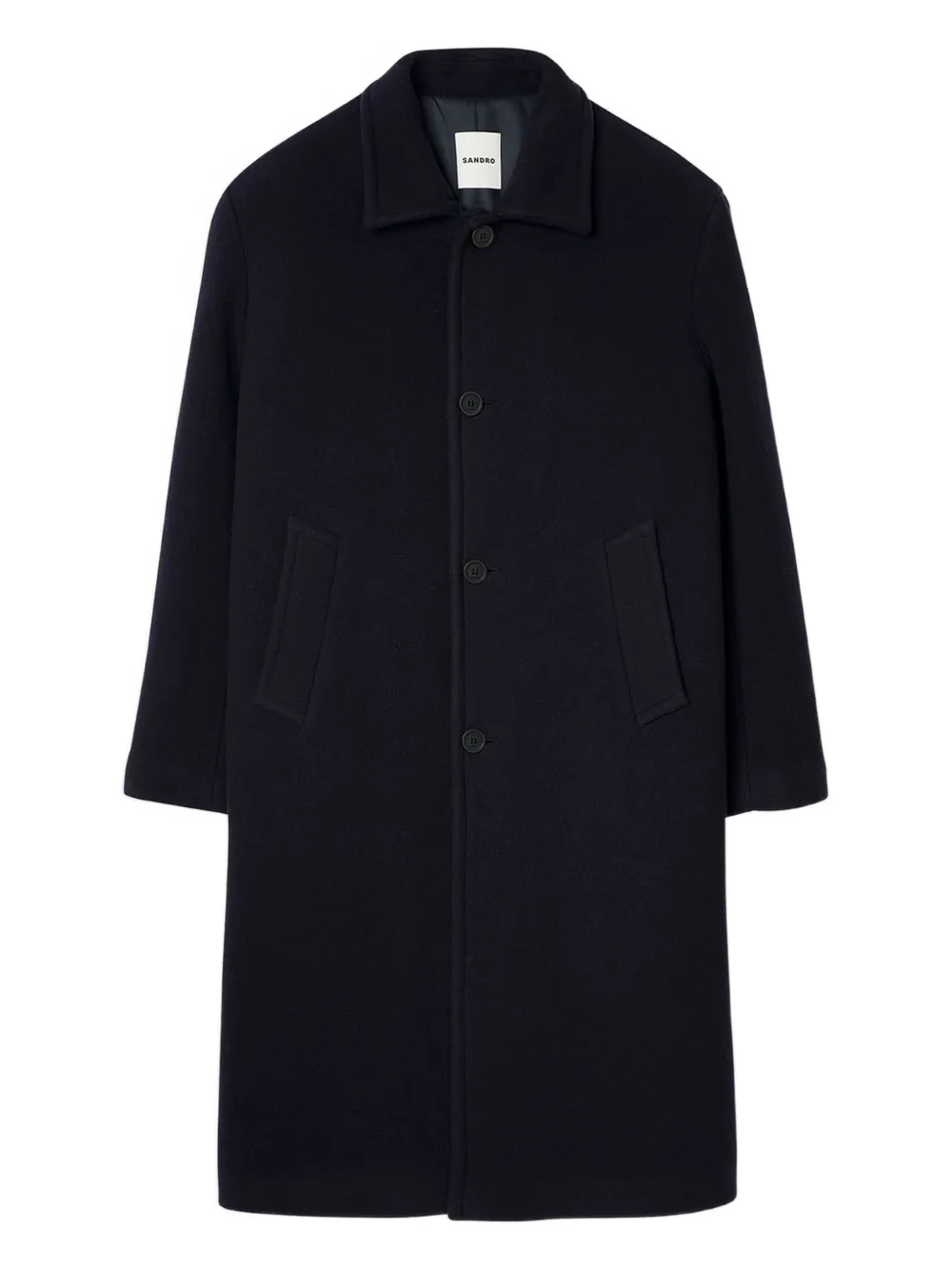 SANDRO button-fastening wool coat | Blue | Image 1
