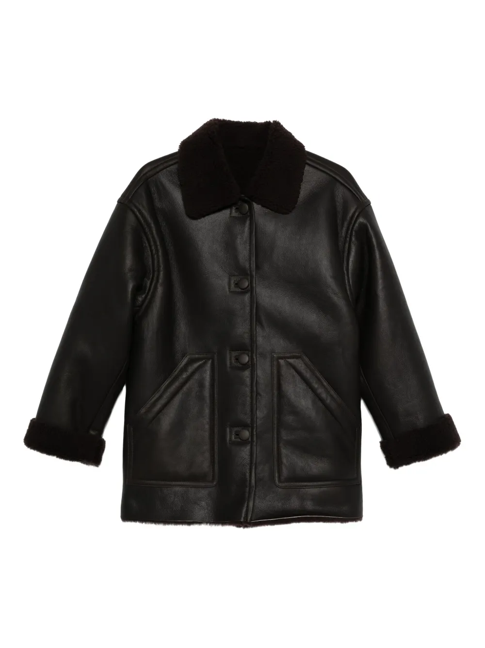 Sandro Kurzer Ledermantel In Black