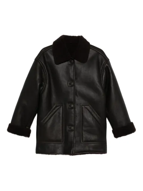 SANDRO leather short coat