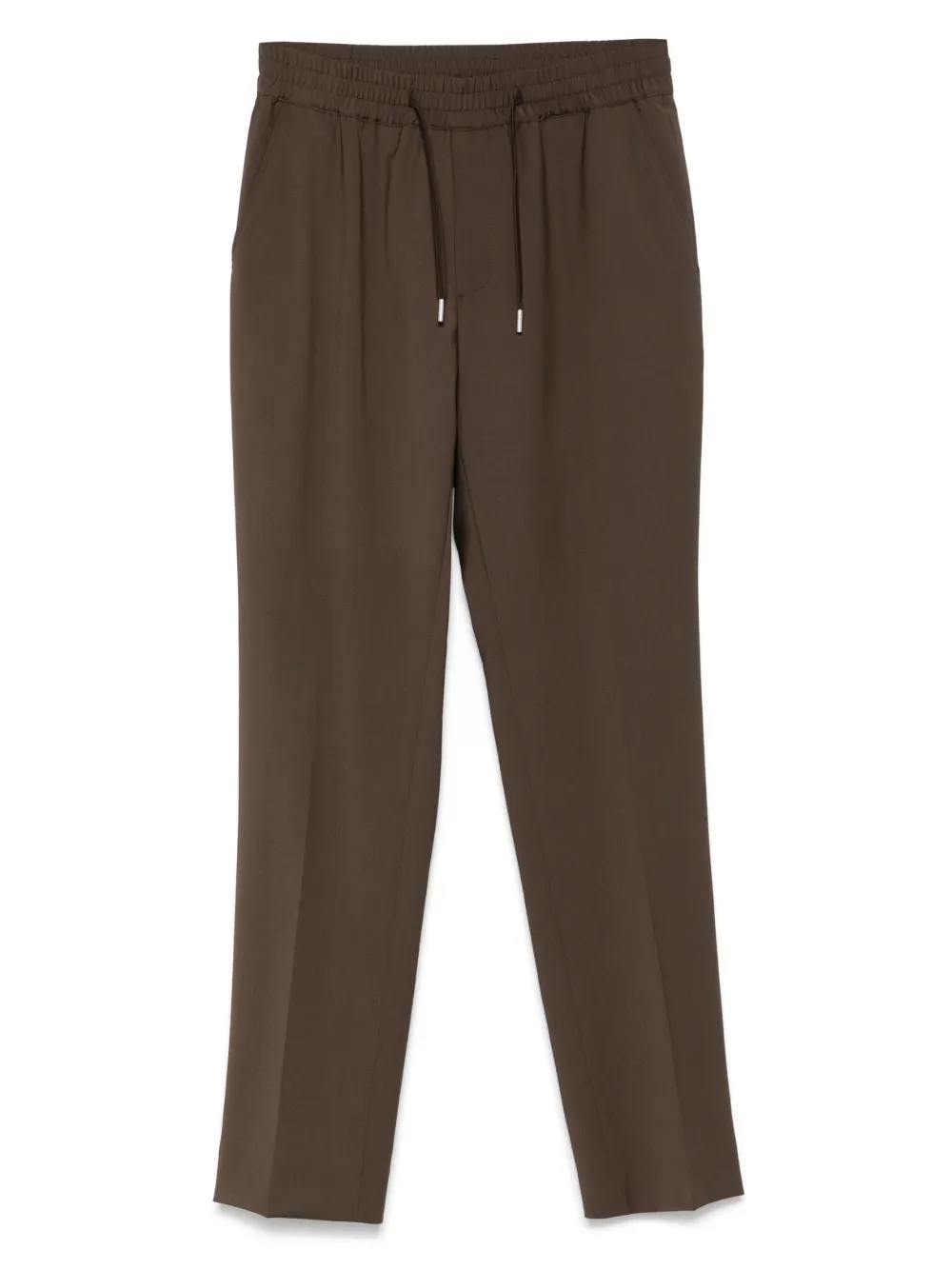 elasticated straight-leg trousers