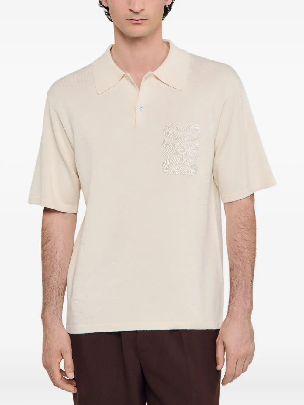 SANDRO Poloshirt met geborduurd detail Geel