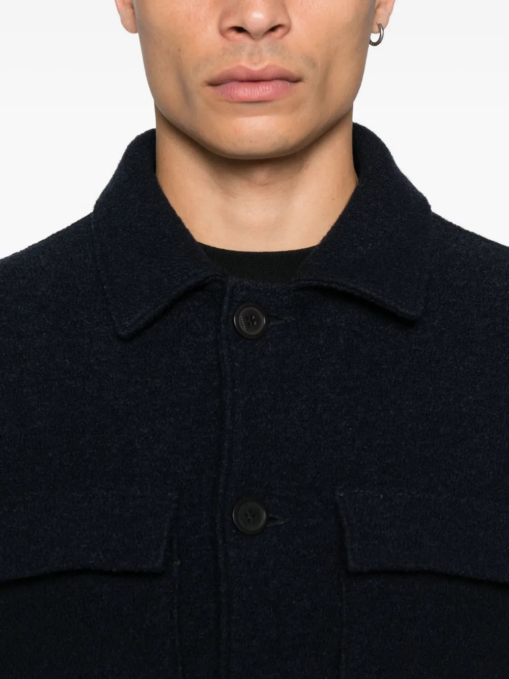 SANDRO Wollen jack met klepzak Blauw