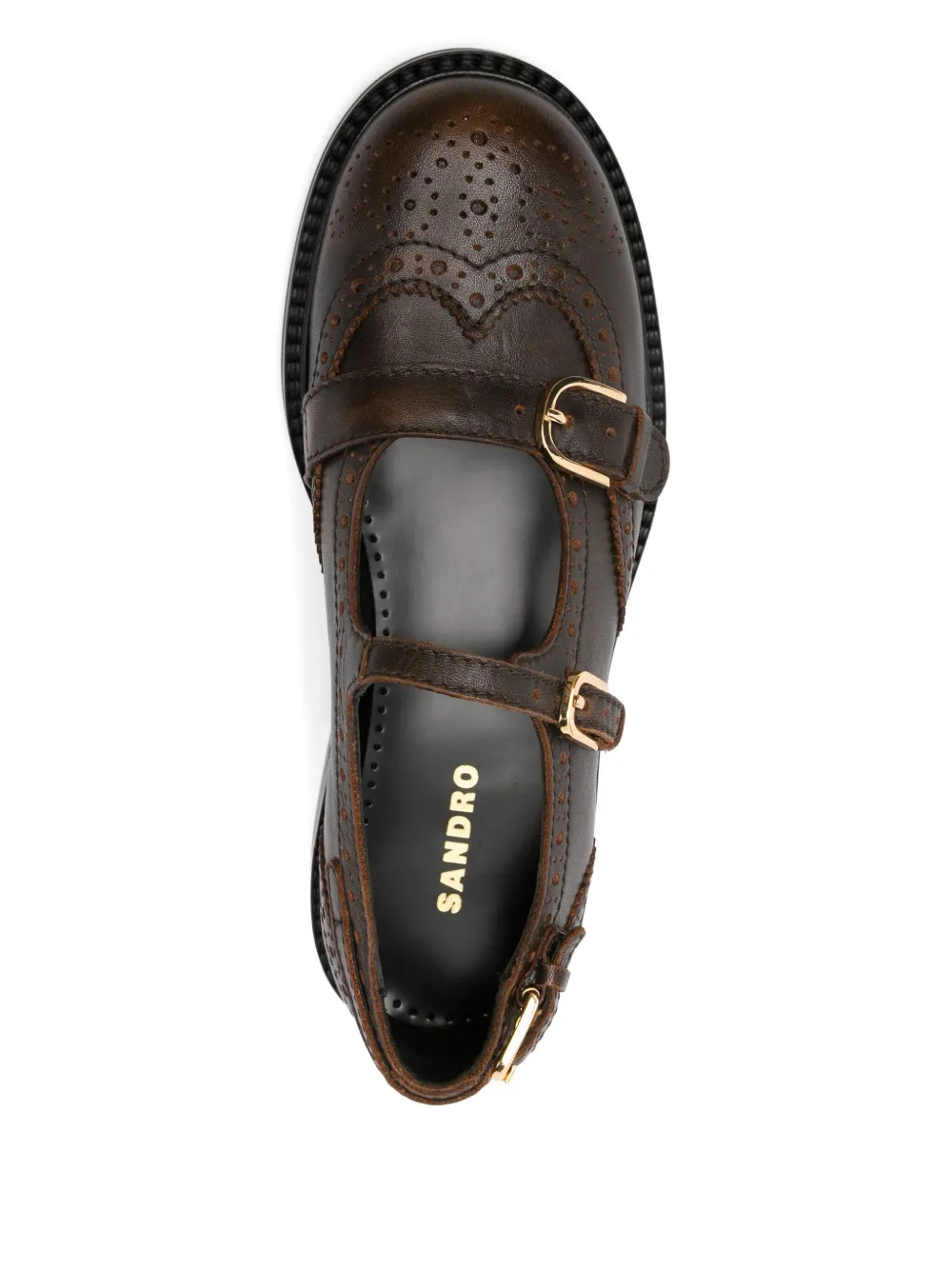 SANDRO brogue buckle loafers Brown