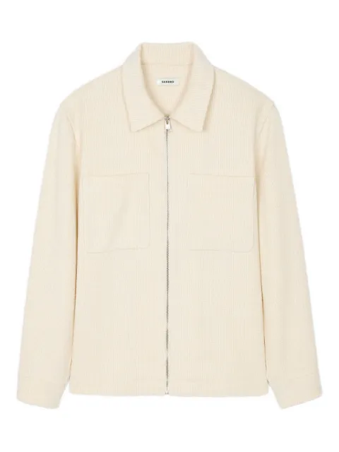 SANDRO zip-front textured shirt jacket 