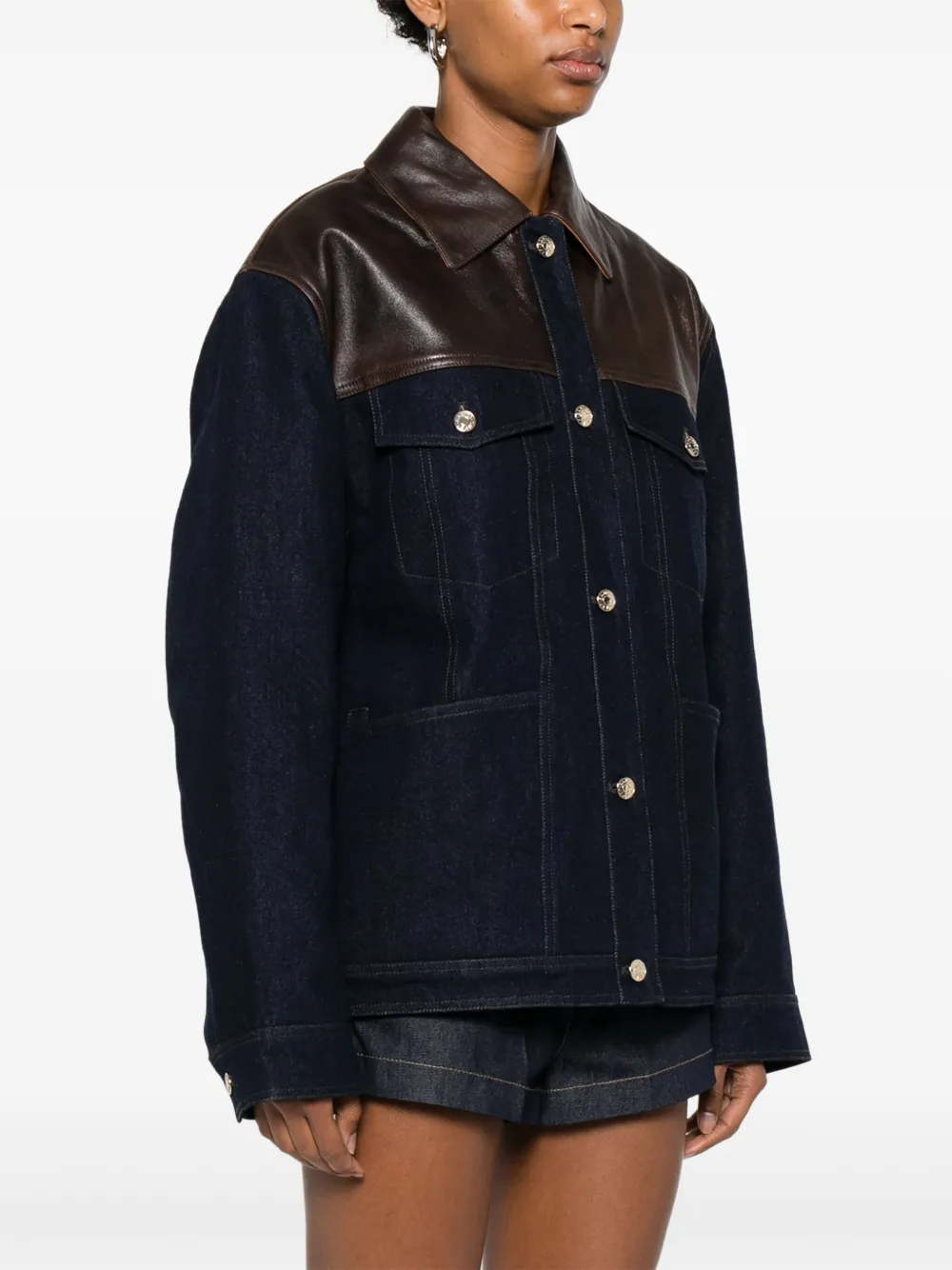SANDRO Denim jack met vlakken Blauw