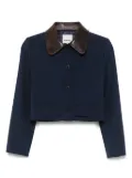 SANDRO contrasting-collar jacket - Blue