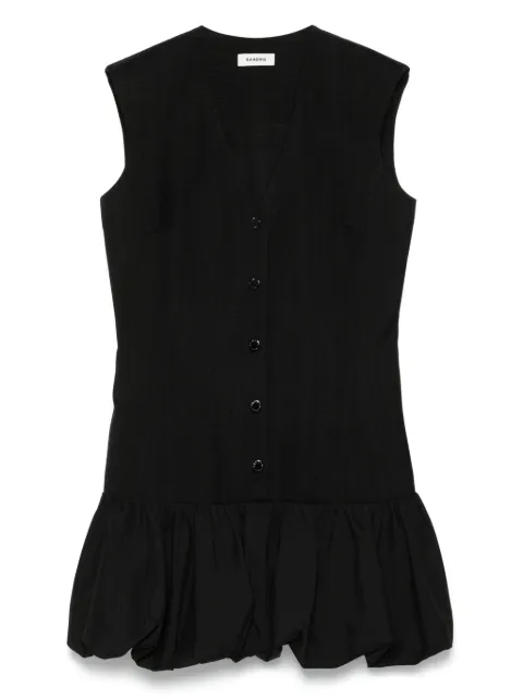 SANDRO puffball-hem midi dress