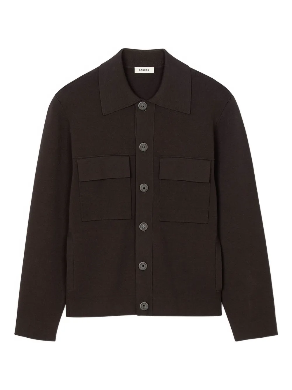 SANDRO button-fastening pocket cardigan Bruin