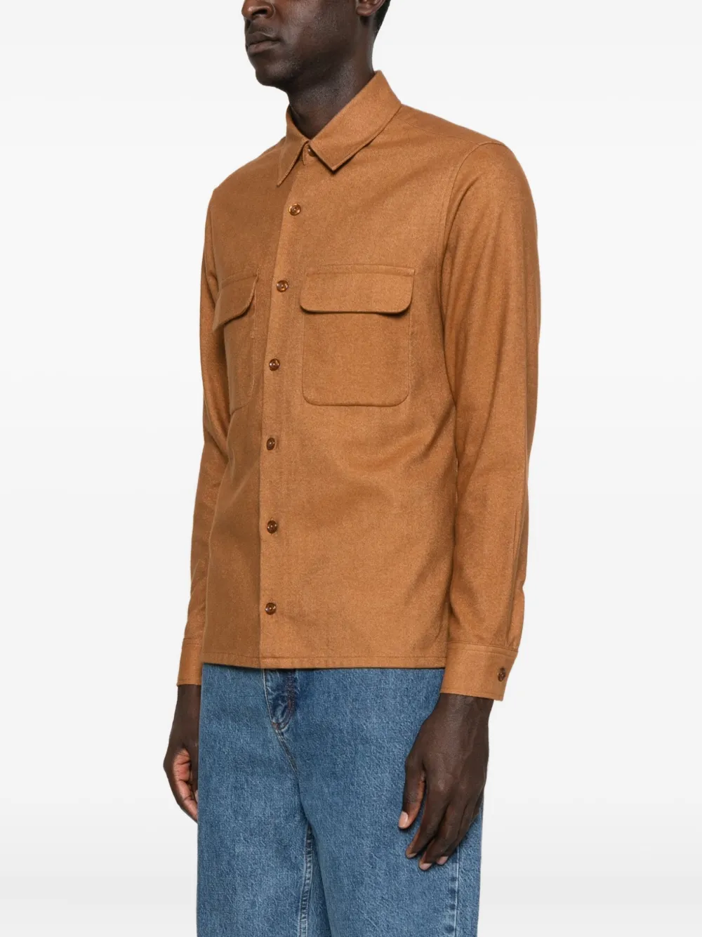 SANDRO T-shirt met dubbele zak Bruin