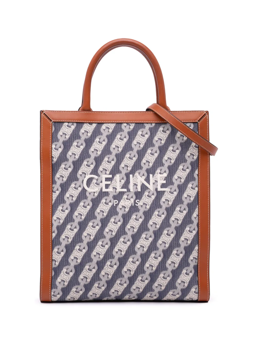 Céline Pre-Owned 2020 スモール キャンバス トリオンフ マイヨン バーティカルカバ サッチェルバッグ - ブルー Céline Pre-Owned 2020 スモール キャンバス トリオンフ マイヨン バーティカルカバ サッチェルバッグ - ブルー