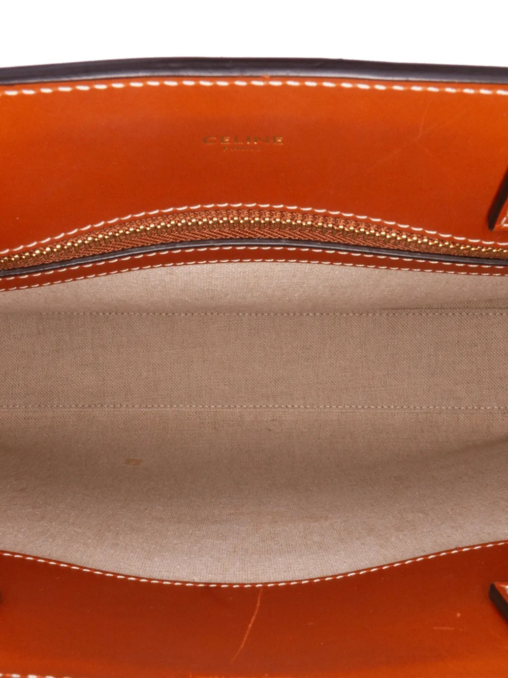 Pre-owned Celine 2020 Small Canvas Triomphe Maillon Vertical Cabas Satchel In Blue