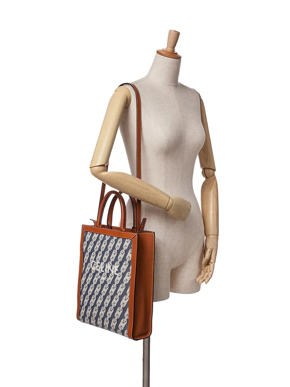 2020 Small Canvas Triomphe Maillon Vertical Cabas Satchel
