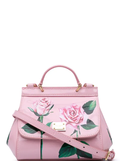 Dolce & Gabbana Pre-Owned 2000-2024 Mini Calfskin Rose Printed Sicily satchel