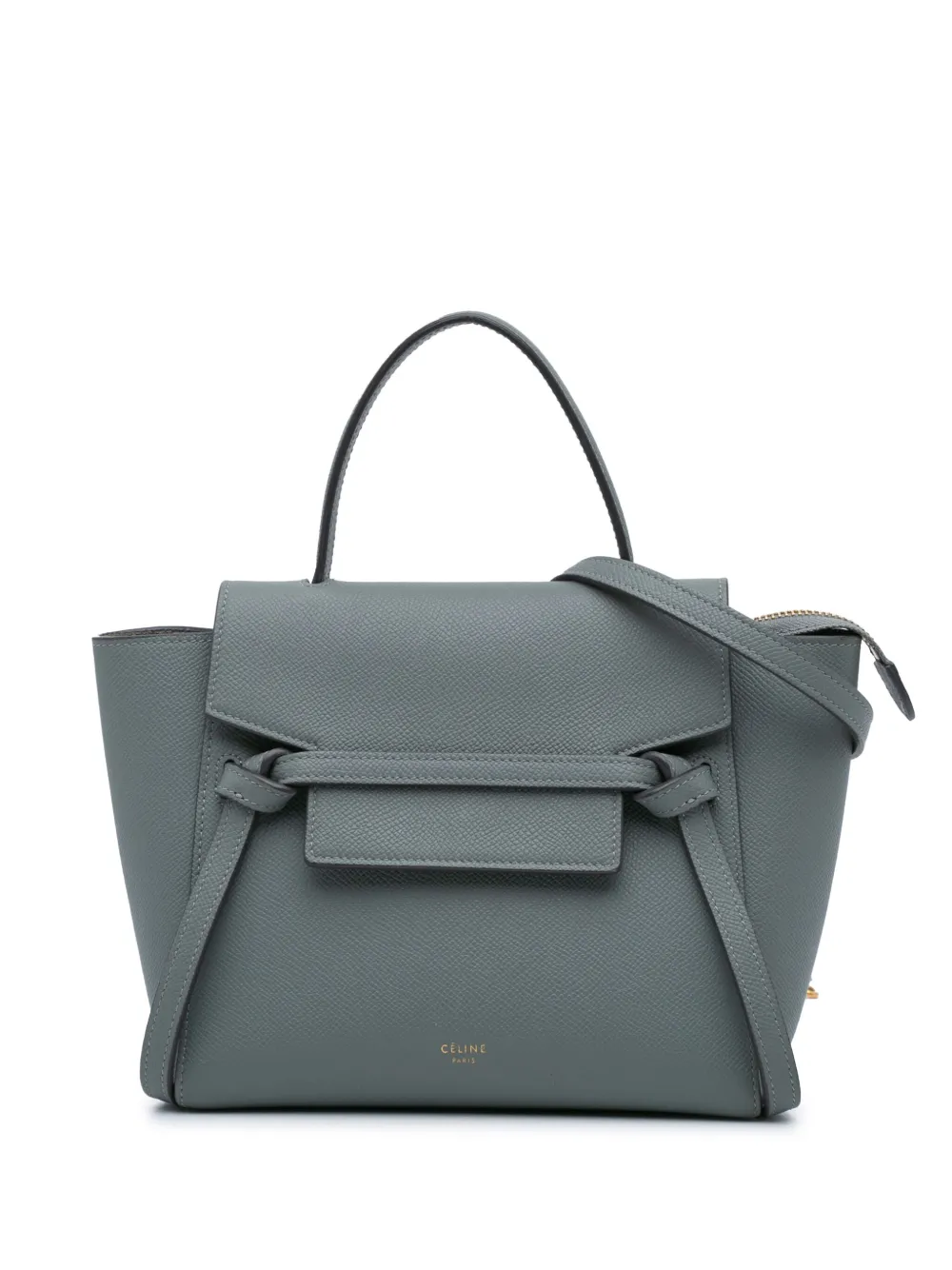 Céline Pre-Owned 2018 ナノ グレインカーフスキン ベルトバッグ サッチェル - グレー Céline Pre-Owned 2018 ナノ グレインカーフスキン ベルトバッグ サッチェル - グレー