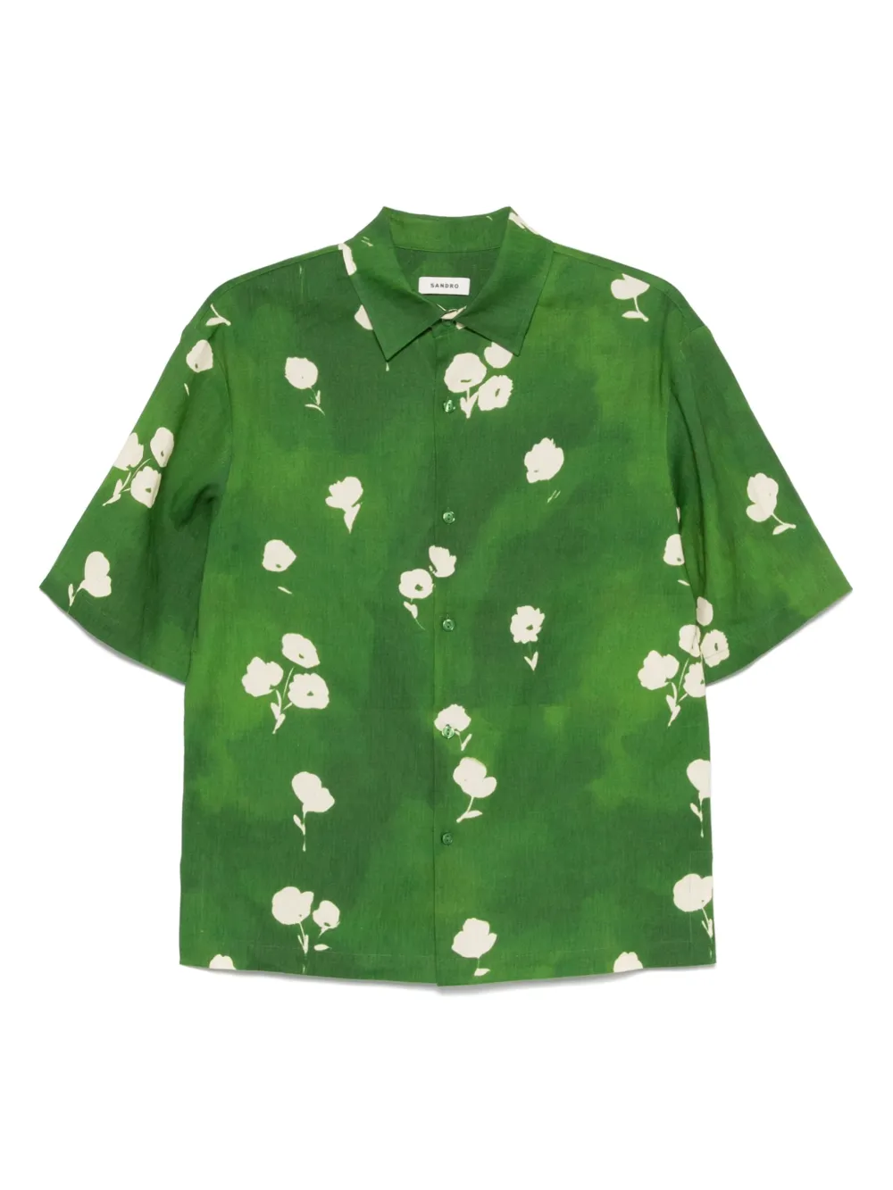 SANDRO Overhemd met bloemenprint Groen