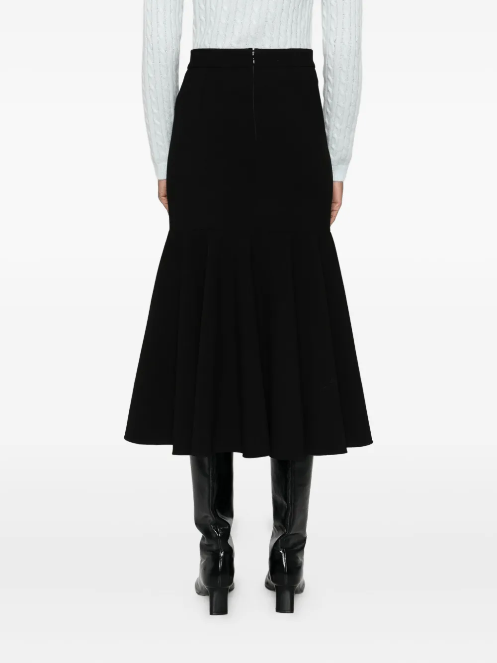 Sandro Pleated Skirt In Black