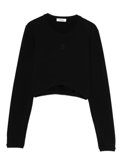 SANDRO embroidered cropped top