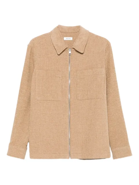SANDRO ribbed zip-front shirt jacket