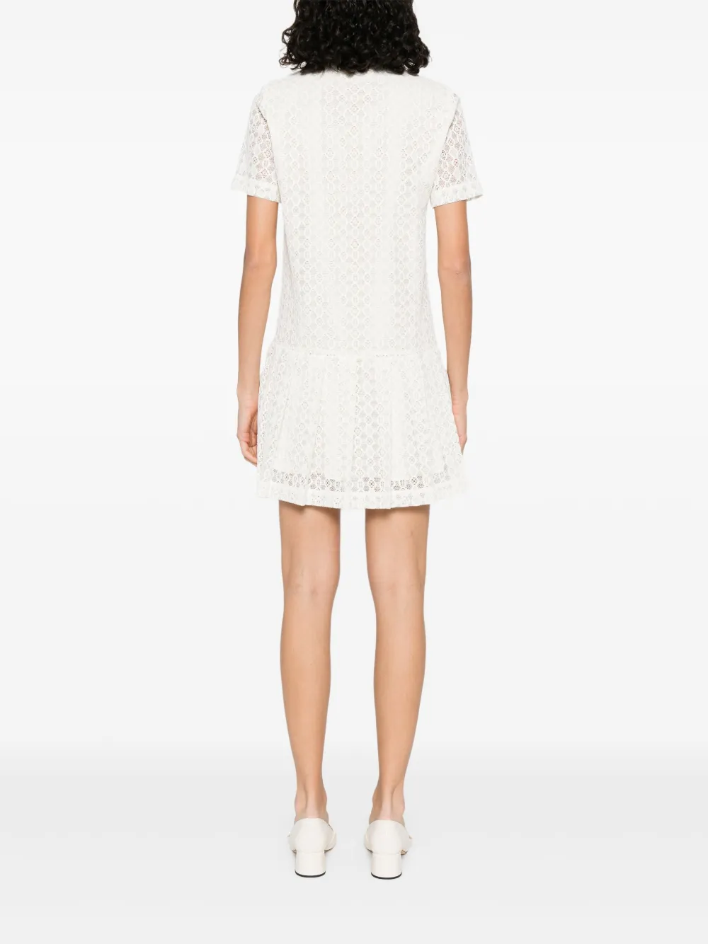 SANDRO Kanten jurk Wit