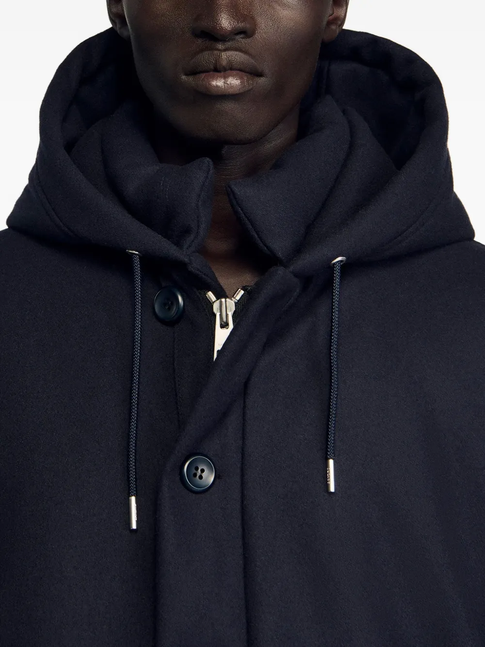 SANDRO Jas met capuchon Blauw