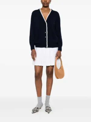 SANDRO カーディガン　ホワイト×ネイビー SANDRO ニット カーディガン ボタン付き | THE OUTNET (アウト