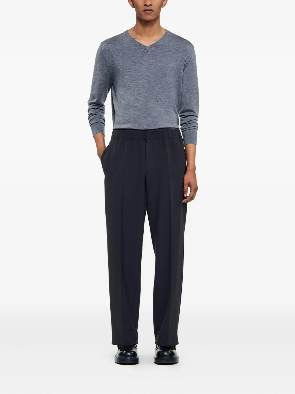 SANDRO Broek met elastische taille Grijs