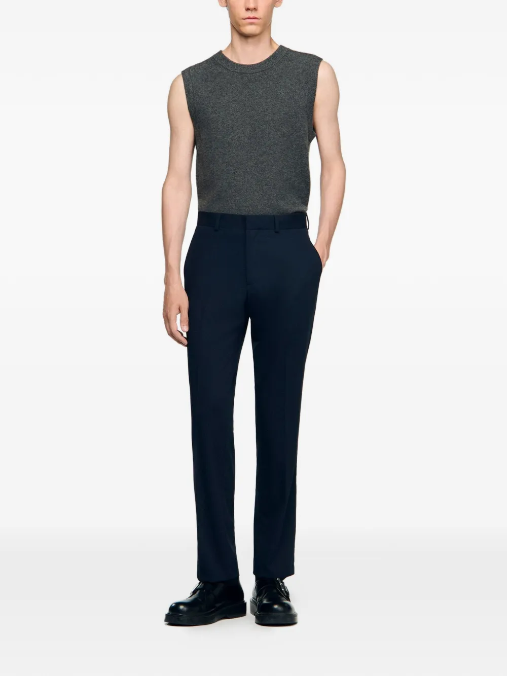  Sandro Pantalones De Lana - Azul 
