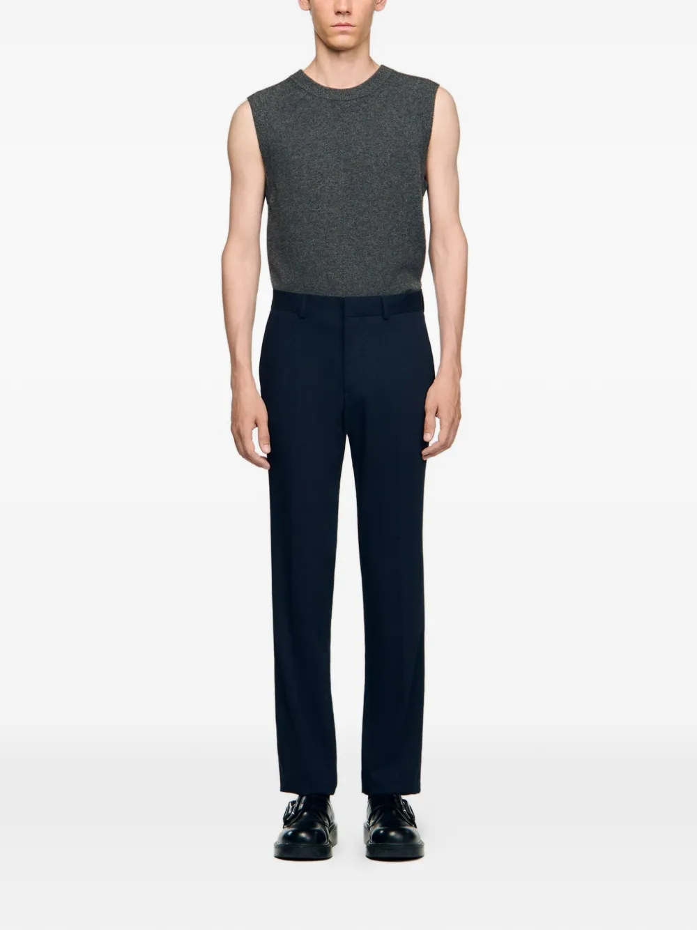  Sandro Pantalones De Lana - Azul 