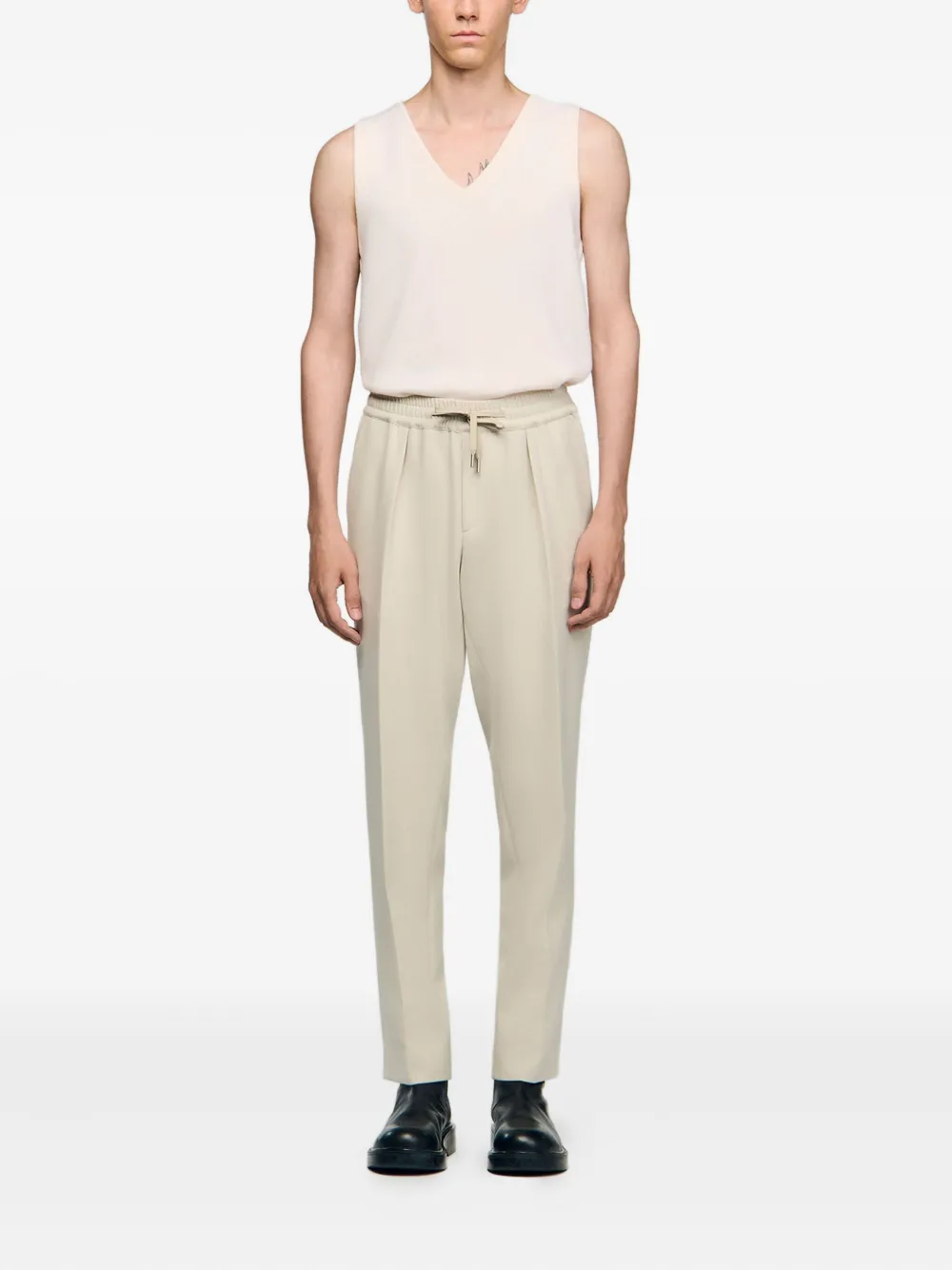 SANDRO elasticated-drawstring trousers - Beige