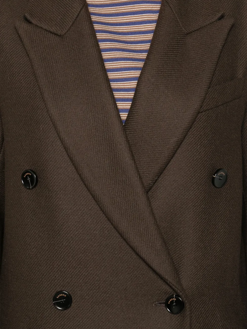 SANDRO Mantel met dubbele rij knopen Bruin