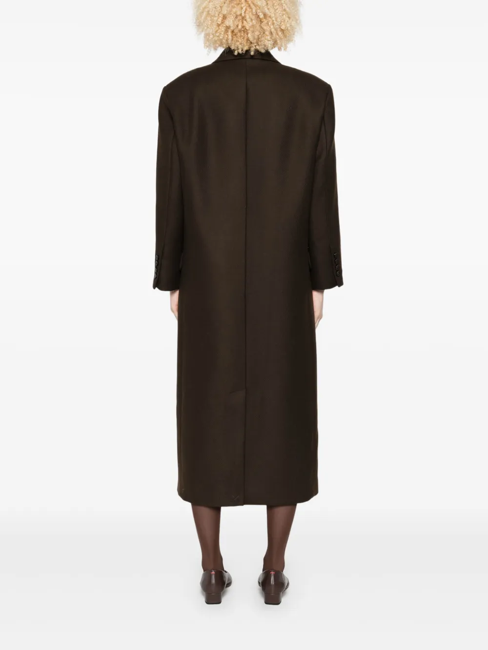 SANDRO Mantel met dubbele rij knopen Bruin