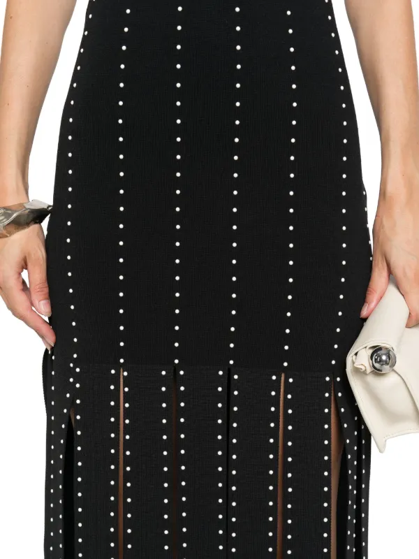 SANDRO pearl-embellished Sleeveless Maxi Dress | Black | FARFETCH