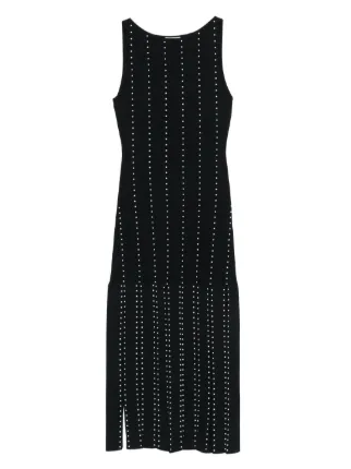 sandro black pearl dress Sandro velour Pearl Doll collar Long sleeve Dress Black for Women