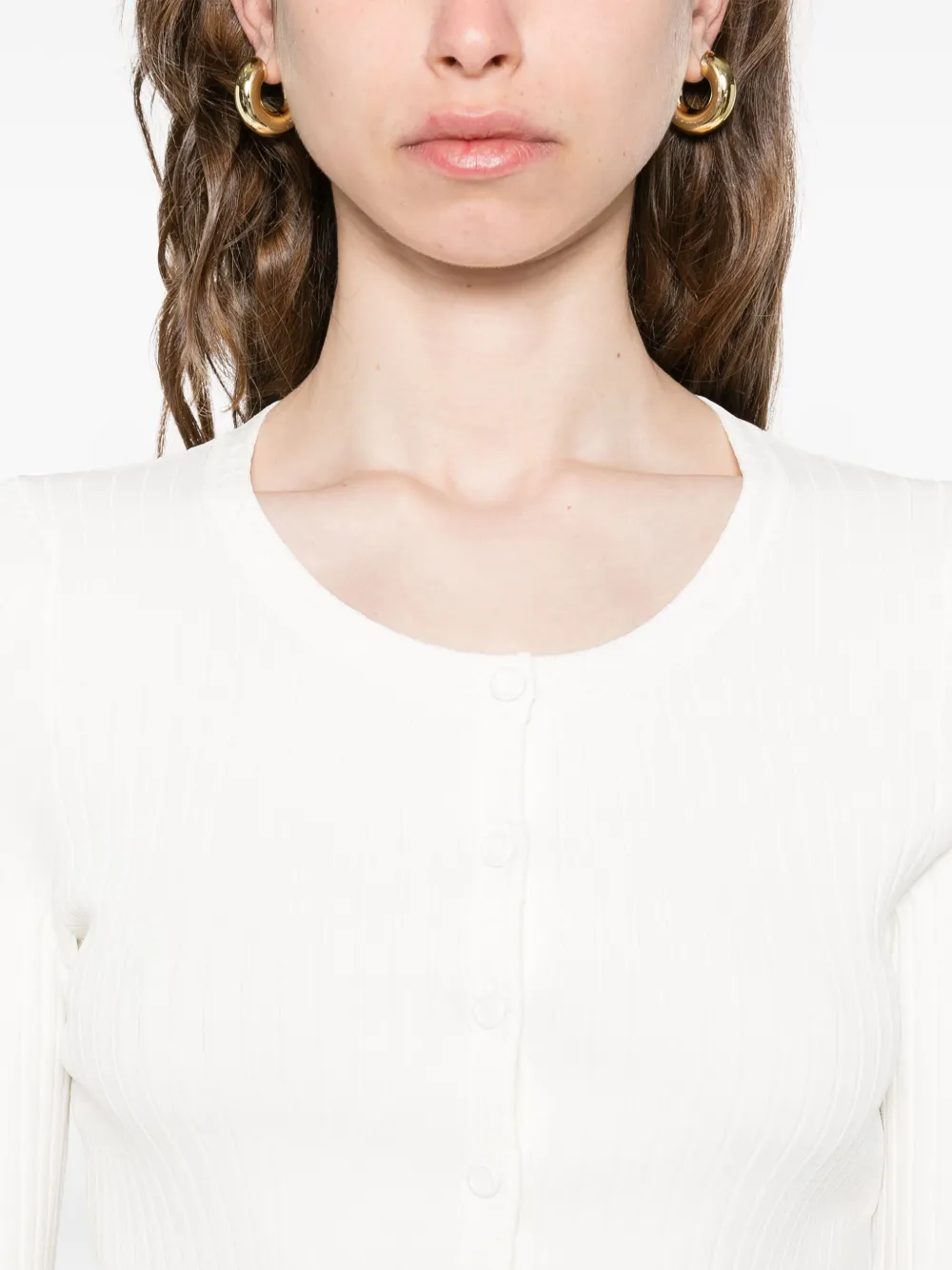 SANDRO Geribbeld vest Beige