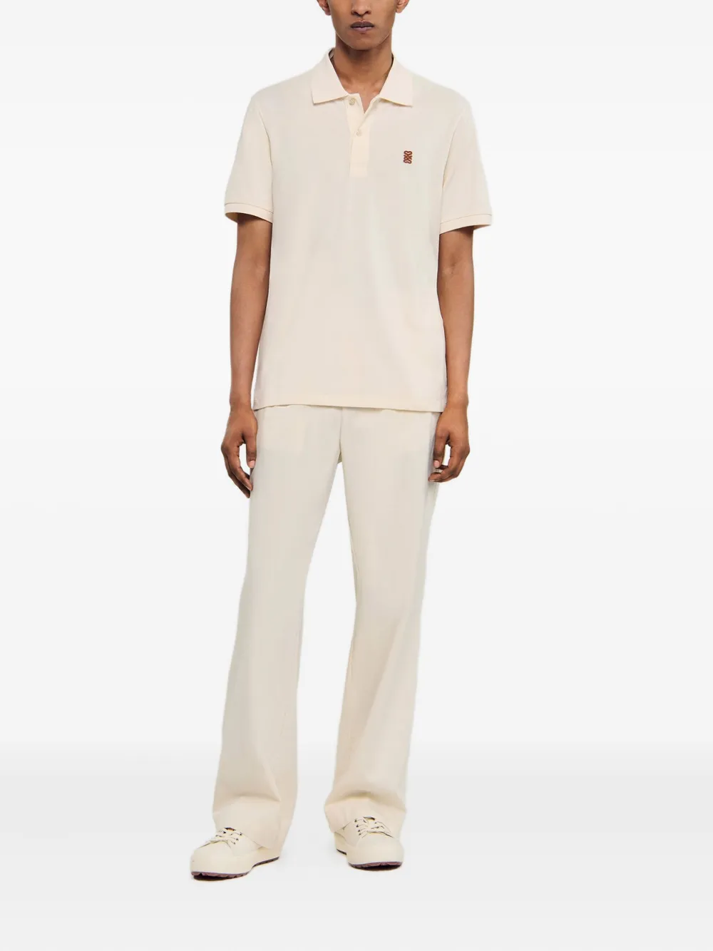 SANDRO Poloshirt met geborduurd logo Beige
