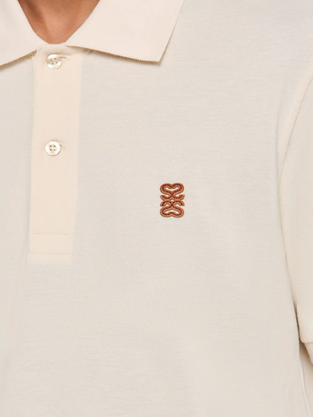 SANDRO Poloshirt met geborduurd logo Beige