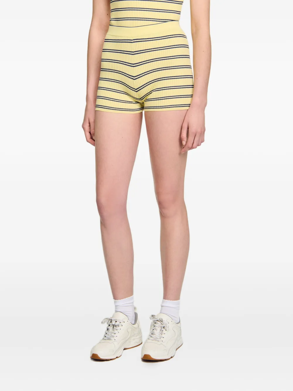 SANDRO Gestreepte shorts Geel