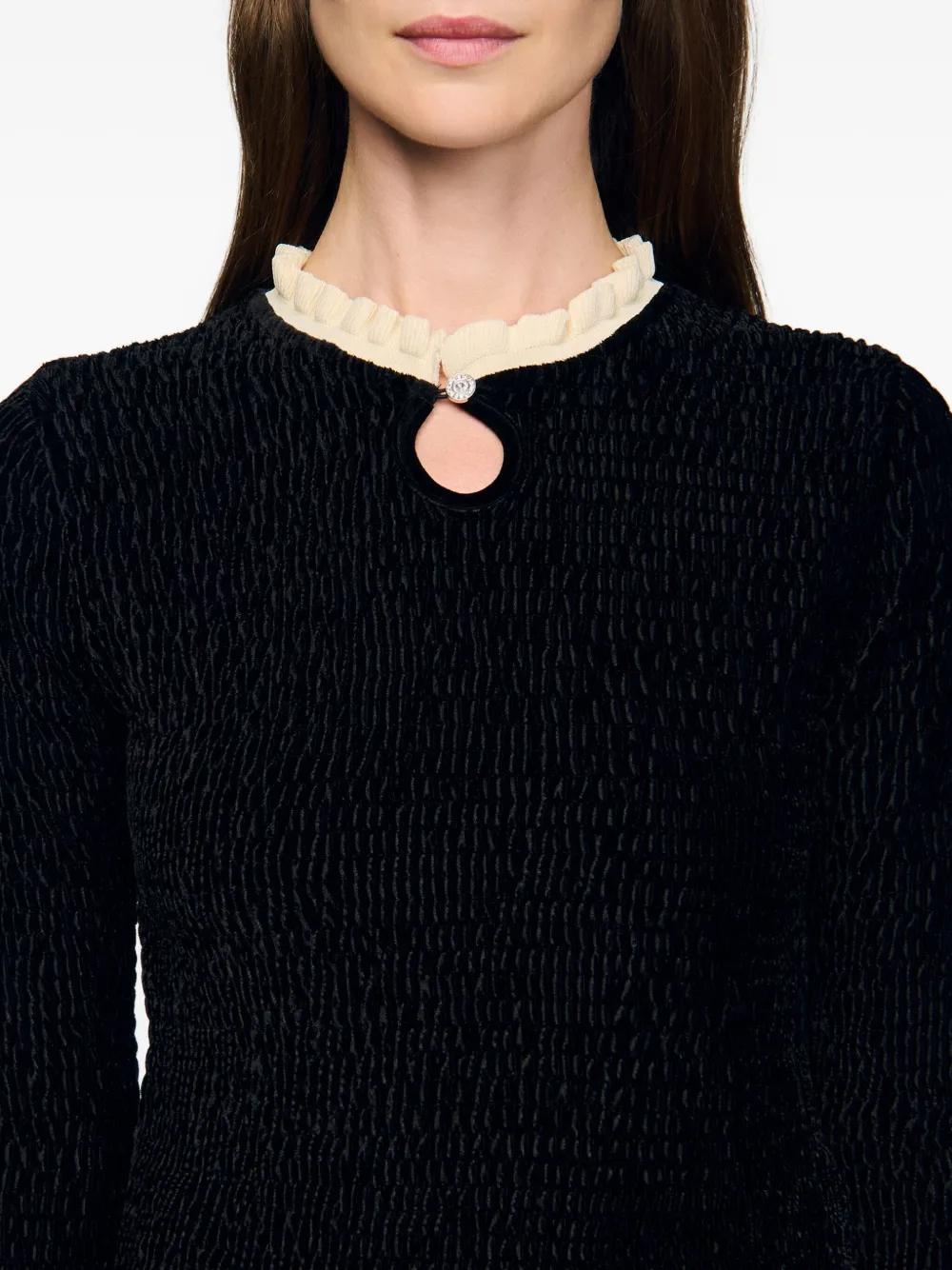 SANDRO Blouse met ruches Zwart