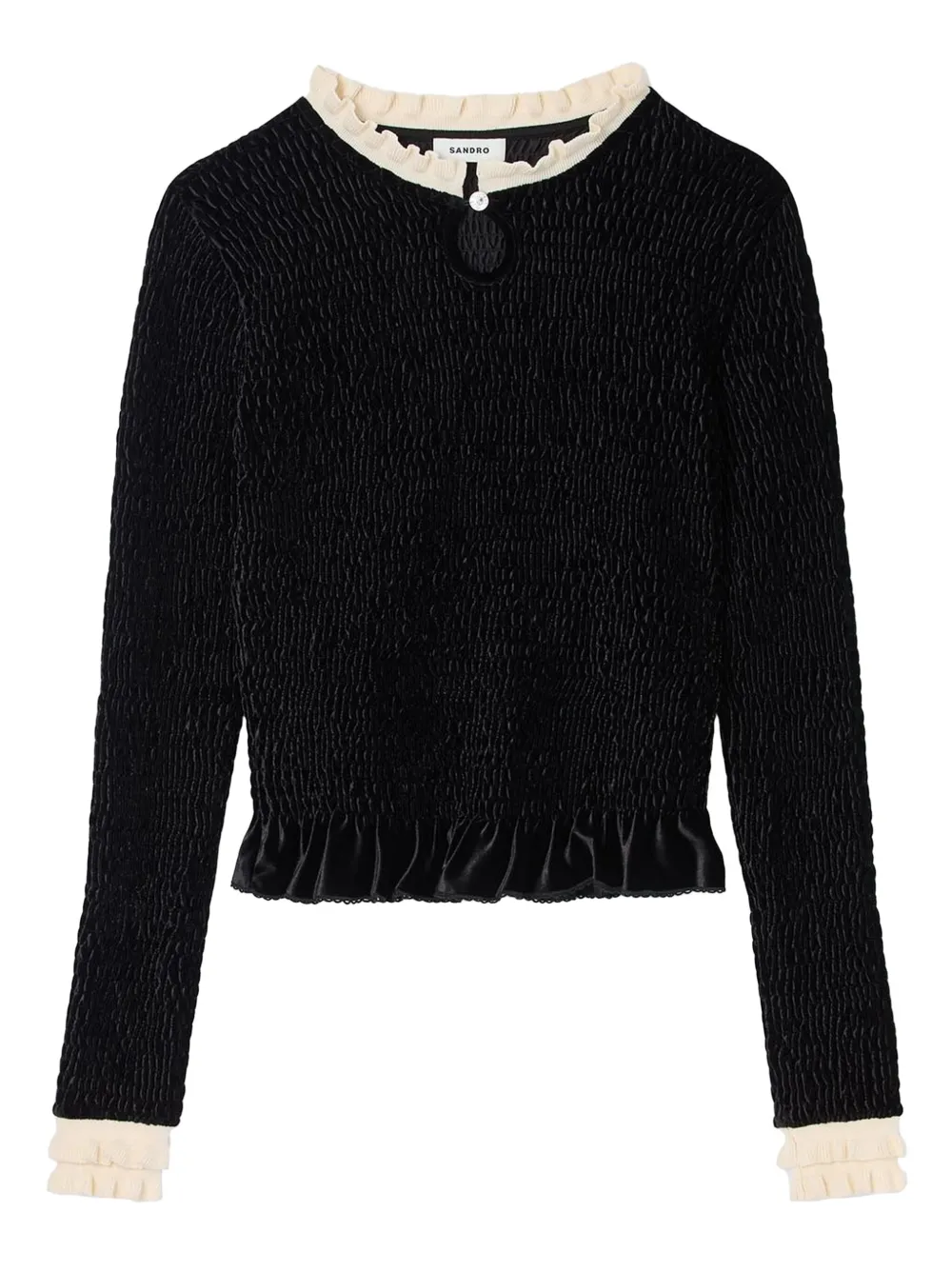 SANDRO ruffled-detail blouse | Black | Image 1