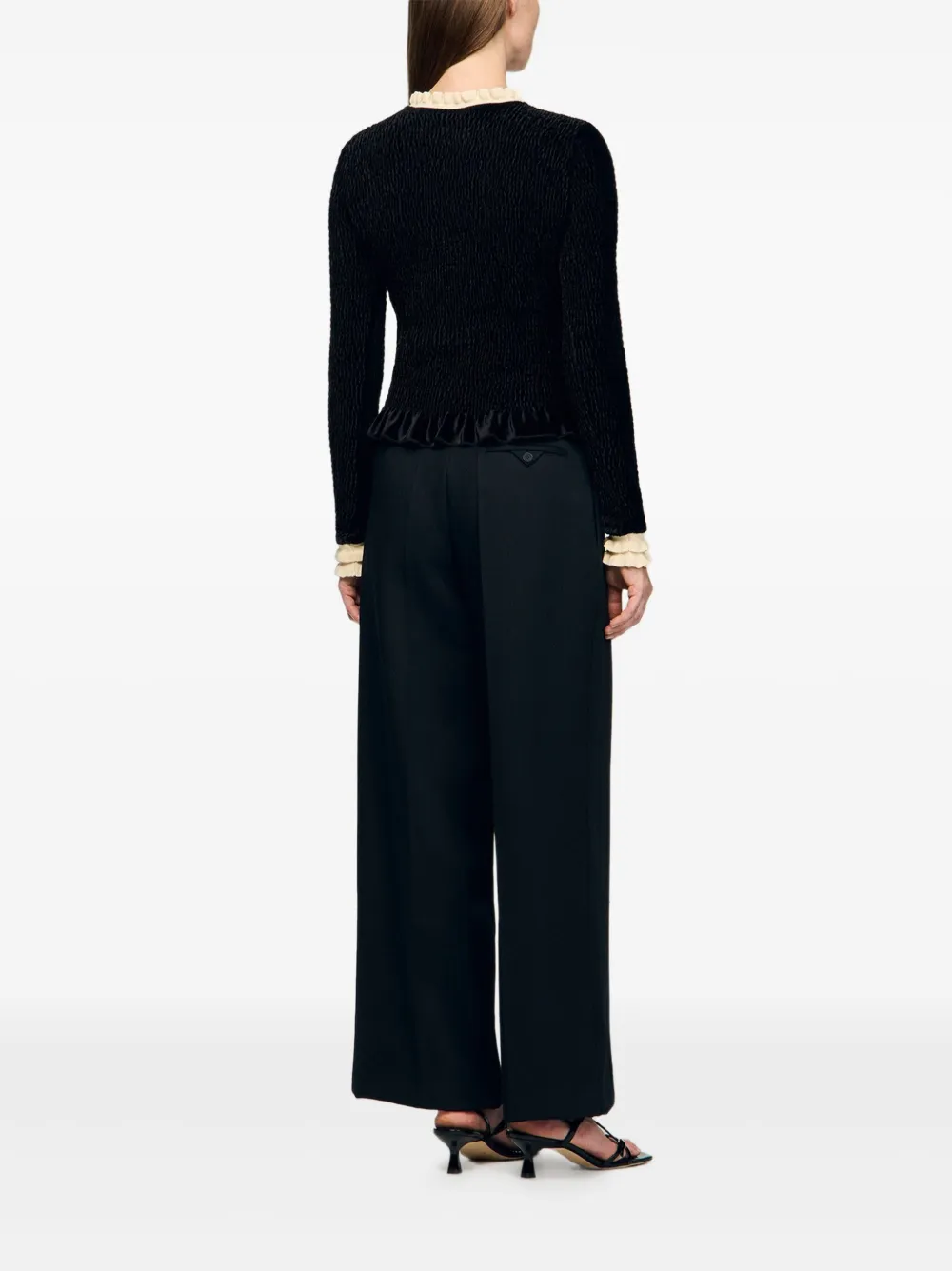 SANDRO Blouse met ruches Zwart