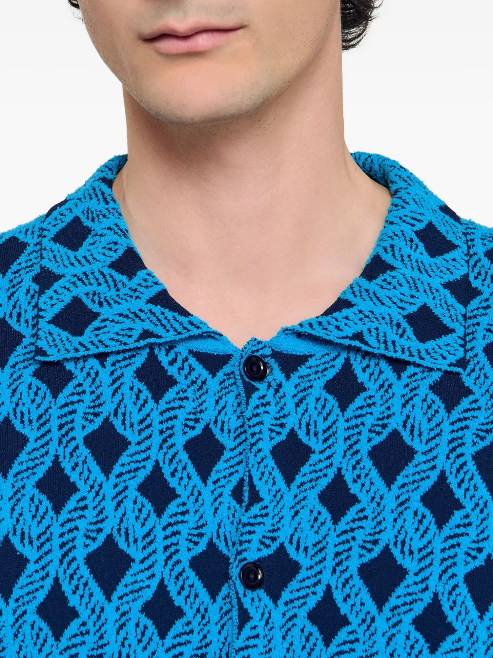 SANDRO Overhemd met korte mouwen en patroon Blauw