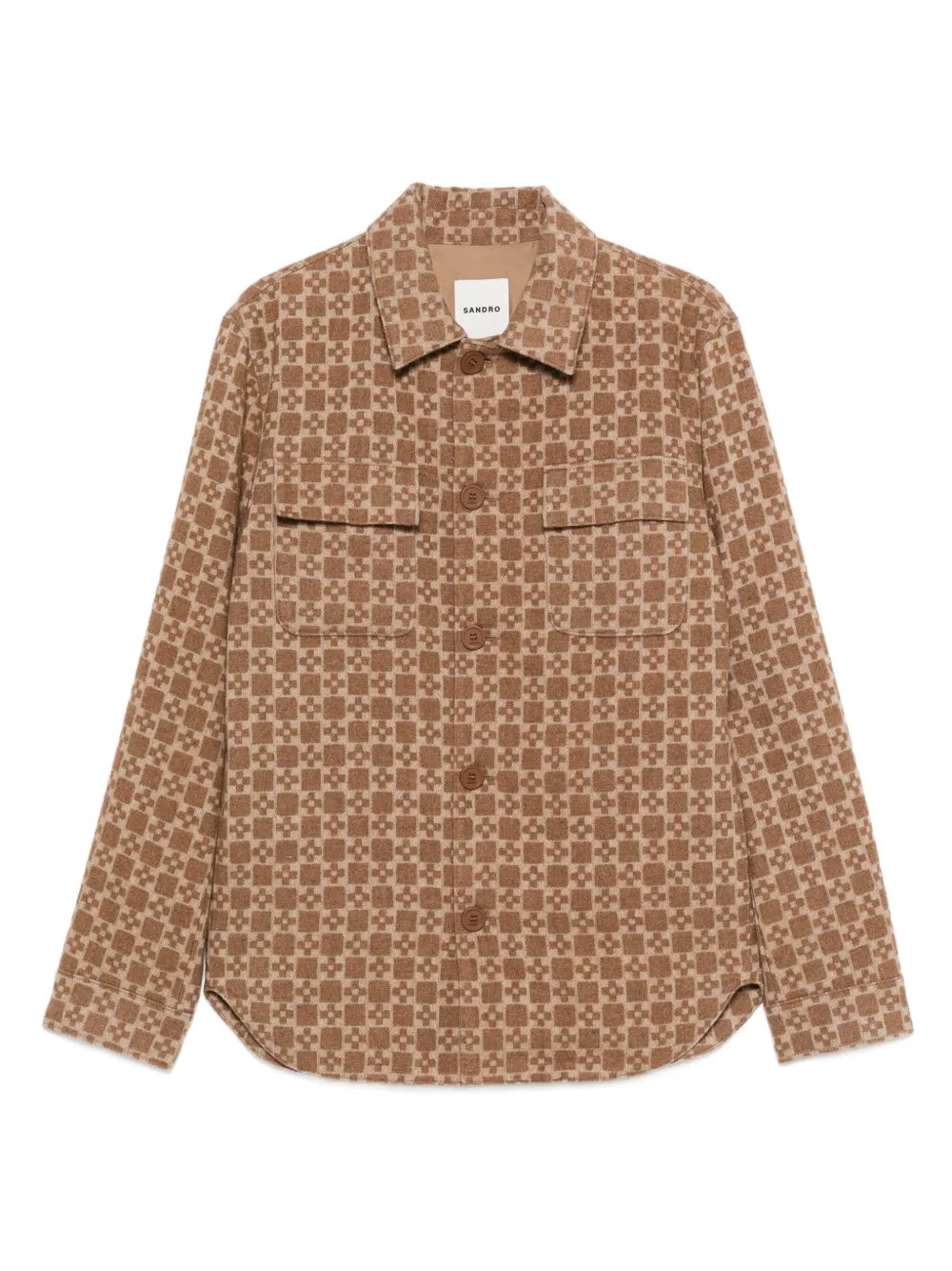 SANDRO geometric-pattern jacket | Brown | Image 1