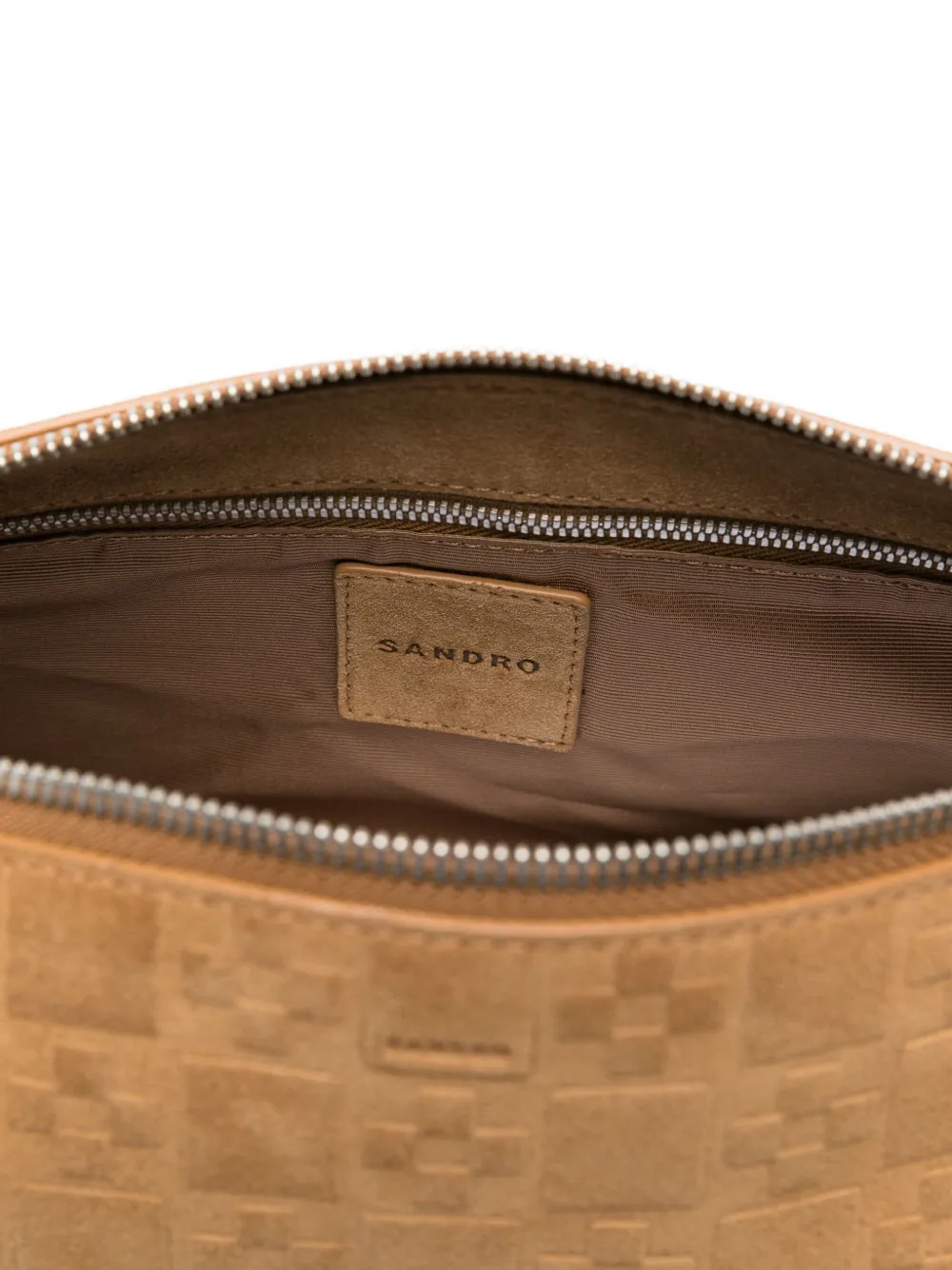 SANDRO Messengertas met reliëf-patroon Bruin