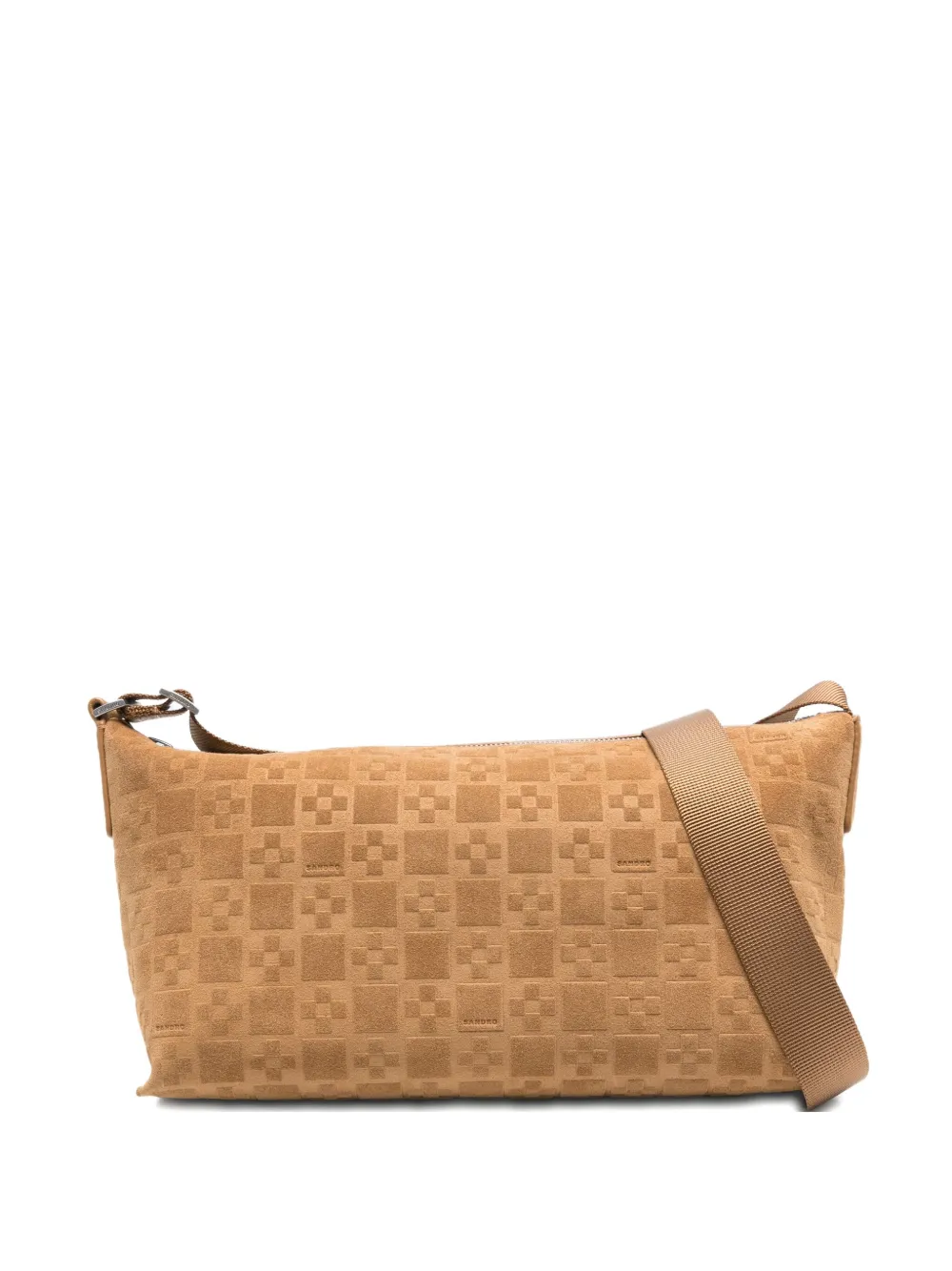 SANDRO embossed-pattern messenger bag | Brown | Image 1
